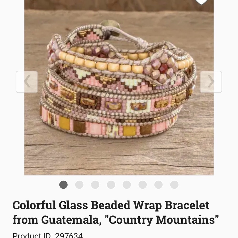 Handcrafted Beaded Glass Wrap Bracelet